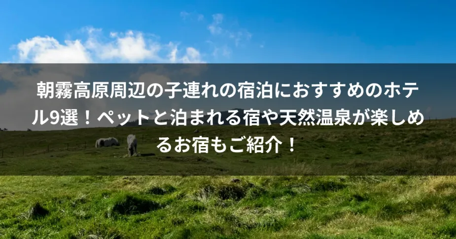 朝霧高原周辺の子連れの宿泊におすすめのホテル9選！ペットと泊まれる宿や天然温泉が楽しめるお宿もご紹介！